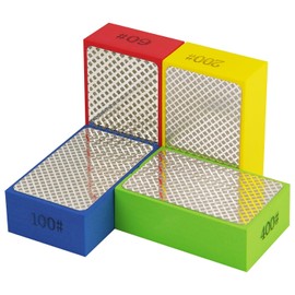 Diamond Polishing Pads Sanding Blocks - Cuttte 4pcs Diamond Sanding Sponge Pads Tile Tools 60#, 100#, 200#, 400# for Wood Ceramic Tile Glass Grinder