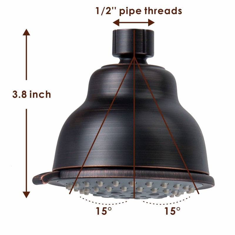 Voolan High Pressure Shower Head - 5 Function Rain Shower