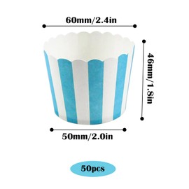 Cupcake Baking Cups Disposable Muffin Cases Baking Paper Cupcake Liners Baking Cups Made of Sturdy Paper for Birthdays Weddings and Parties (50 per Pack) (Light Blue)