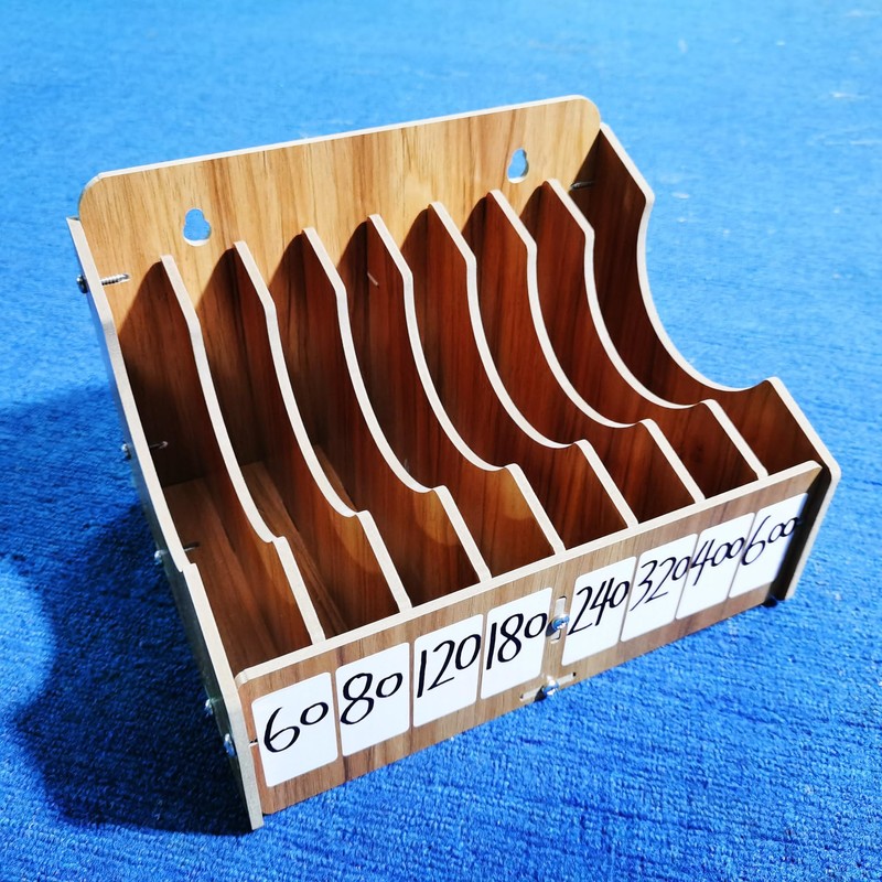 ZYRELYNX 8-Tier Upgraded 6 Inch Sandpaper Organizer, Sandpaper Storage Holder
