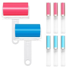 8 PCS Reusable Lint Roller,Washable Lint Roller,2 Large 6 Small for Travel,Clothing,Pet Hair Debris,Car Seat Cat Hair Remover.