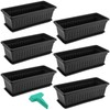 SINJEUN 6 Pack 17 Inch Rectangle Flower Window Box, Plastic