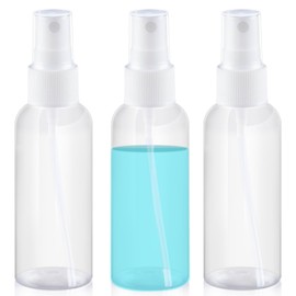 ZIZEMOJA 3.4OZ 6 Pack Small Spray Bottle 60ml, Clear Plastic Travel Spray Bottle, Empty Mini Sprayer Bottles for Face, Toner, Liquids, Essential Oils with Labels
