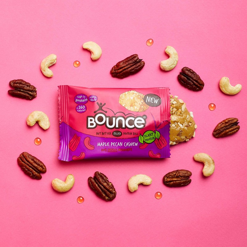 Bounce Plant Protein Maple Pecan & Cashew Balls, Filled With