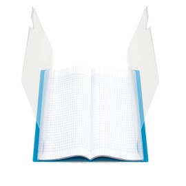 Clairefontaine Koverbook 981402C Exercise Book DIN A4+ 24 x 32 cm 48 Sheets 90 g French Ruling Transparent Polypropylene Cover Robust Stapled Blue Pack of 1