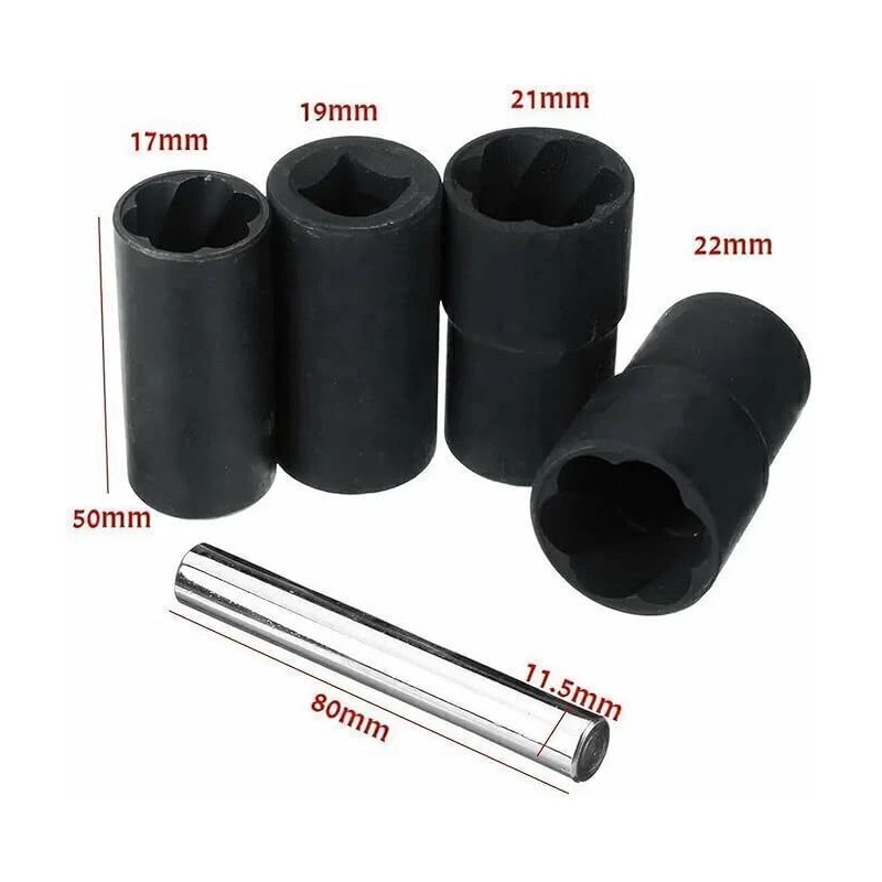 Unbranded 1/2" Twist Socket Drive Wheel Lug Nut Damaged,Stripp