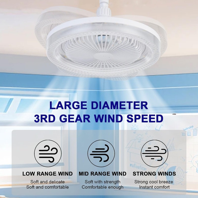 Shengruili Fan lamp, ceiling fan with LED light E27, ceiling