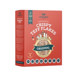 Lovegrass Crispy Habesha Teff Flakes, Gluten Free, Vegan & Dairy Free Unparalleled Nutritional Benefits. Weight 350g