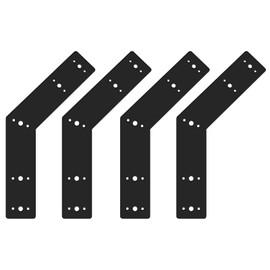 Andorm 4pack 10x3 135 Degree Black Flat Mending Plates for Wood, 135 Degree Angle Pergola Bracket for Wood 4x4, 6x6 Post Powder Coated, Truss Plates