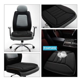 kingphenix Car Seat Cushion with 1.2inch Comfort Memory Foam, Seat Cushion for Car and Office Chair (Black)