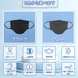 [NP] Mask for Ear Pain, Non-woven Material Mask, Individual Packaging, Three-Layer Construction, Adults, Regular Size, Flat Rubber, Breathable, Disposable Mask, Dustproof, Double Wire, Pleated Type, Mask, Easy to Breathe for Adults, BFE/VFE/PFE Filter, P