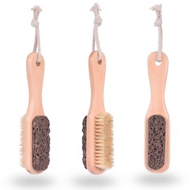 minkissy Foot File Callus Remover Pumice Stone Brush Scraping Plate Double-sided Pedicure Brush for Smooth Foot Skin