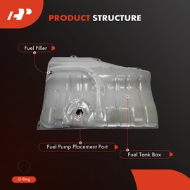 A-Premium Fuel Tank with O-Ring Compatible with Volkswagen Cabriolet 1985-1993 1.8L, Scirocco 1984-1988 1.8L, Gas, Replace# 15520-1075C