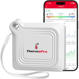 ThermoPro Bluetooth Thermometer Hygrometer, 260FT Range White, White