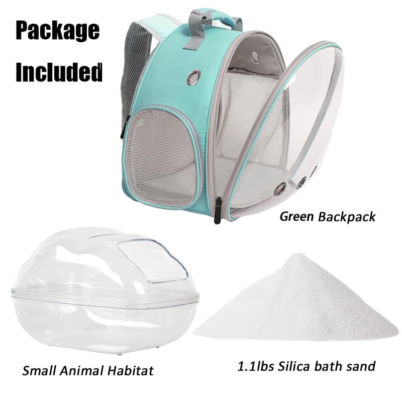 Portable Travel Backpack Habitat for Small Animal, Space Capsule Bubble