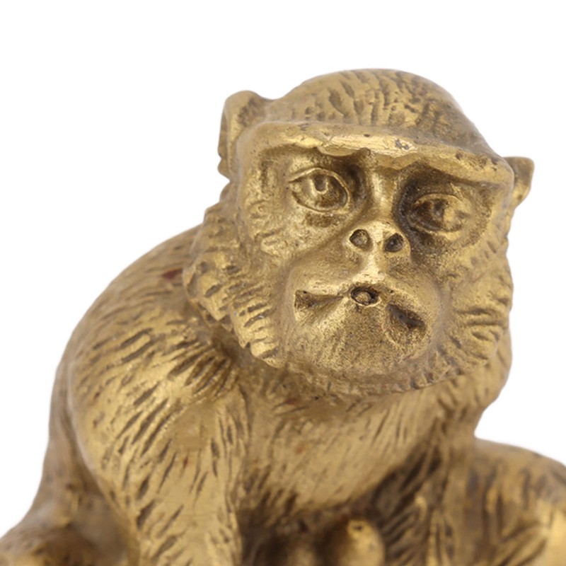 Grcfumo Brass Monkey Figurine, Statue, Ornament for Home Decor Collectibles