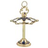 6Pcs Chinese Chalice Retro Style Zinc Alloy Glass Embossed Flower