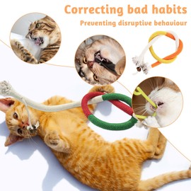 Shyllin Pack of 3 Cat Toy Teething Rope, Catnip Stick Toy, Cat Chew Sticks, Interactive Cat Biting Rope, Cat Chew Toy, Catnip Chew Rope for Cat Playing and Dental Care