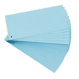Exacompta - Ref 13415B - Forever Collection - Recycled Punched Card Dividers - 105 x 240mm, Pre-Punched for Folders or Files, Plain Recycled 180gsm Card - Blue (100 Pack)