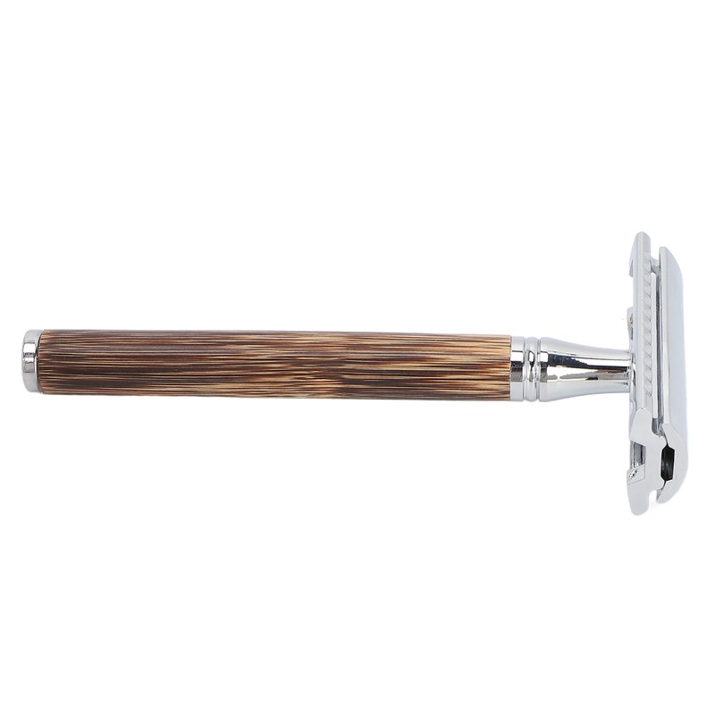 Double Edge Safety Razor Men Travel Portable Zinc Alloy Bamboo