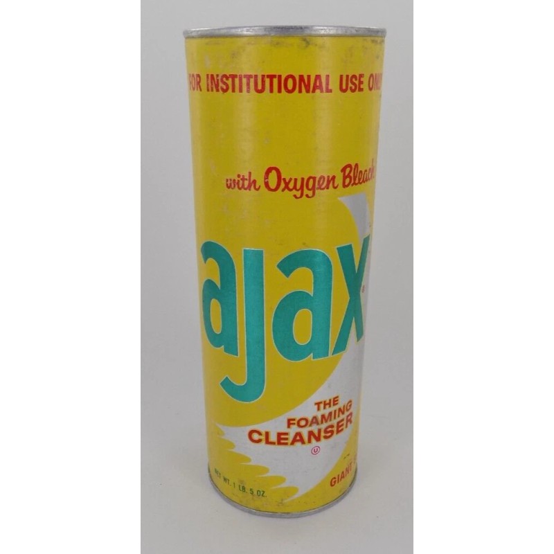 Ajax VINTAGE NOS UNOPENED Ajax 21oz Institutional Cleaner in Yellow
