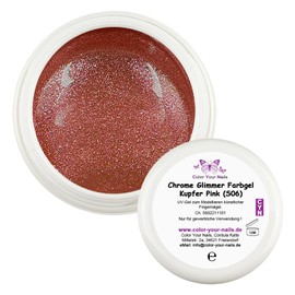 Premium Sparklinggele- Metallische Highlights für glamouröse Nageldesigns, 17 Brillante Farben für die Fingernägel (Kupfer Pink (S06), 5g)