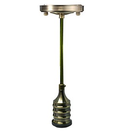 Black Colour Ceiling Rose Fabric Flex Hanging Pendant Lamp Holder Light Fitting Lighting Kit (Brass)
