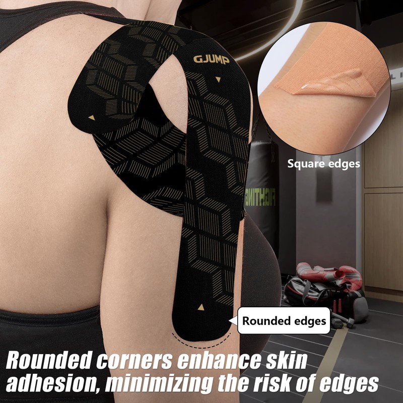 GJUMP Kinesiology Tape, 40 Count Precut Strips 2 Rolls, Original