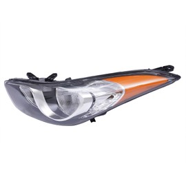 WsrrLun Halogen Headlight Assembly for Hyundai Elantra 2011 2012 2013 Left Driver Side Front Head Lamp Replacement Clear Lens Black Housing 92101-3Y000 HY2502161 (Left Driver Side)