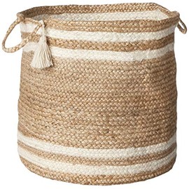 LR Home Montego Decorative Storage Basket, 19" High, Natural Jute