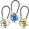 3 Pack Combination Locks - Cable Lock Set with Flexible