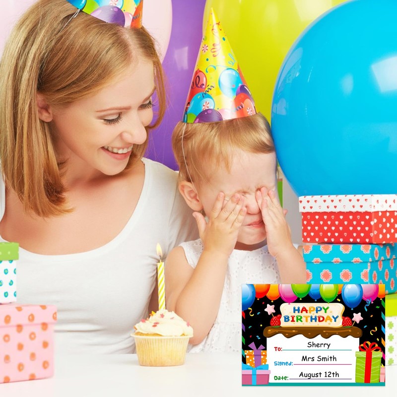 D24TIME Birthday Certificates for Kids Classroom - 36PCS Happy Birthday