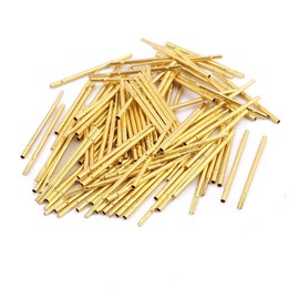 uxcell 100pcs R50-2S 0.86mm Dia 17.5mm Length Metal Test Probe Needle Cover Gold Plated