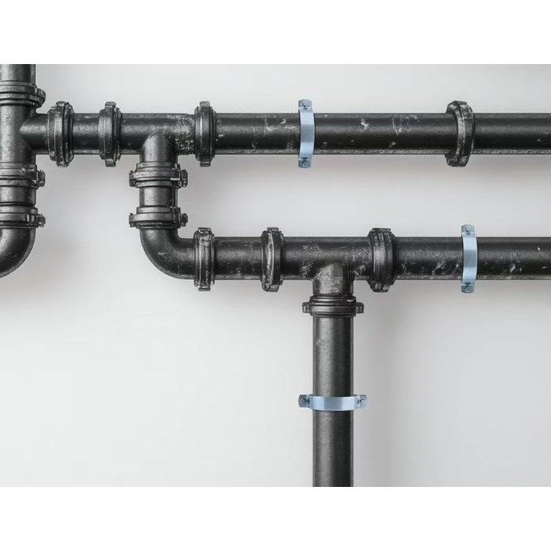 2 Pcs 3 Inch Adjustable Pipe Bracket, Heavy Duty Galvanized
