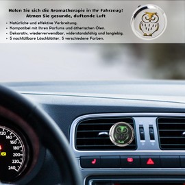 Clip'Arôme, Eule Diffusor für ätherische Öle für Auto, aus Edelstahl, diskrete Befestigung am Lüftungsgitter, 3 x 3,6 cm