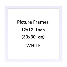 EVERMARKET 12x12 inch Diamond Painting Picture Frames, Compatible With 30x30 cm Without Mat, for Arts or Photos or Posters Display, Frame with Acrylic Protection and Hanging Kit, Pack of 1(white)