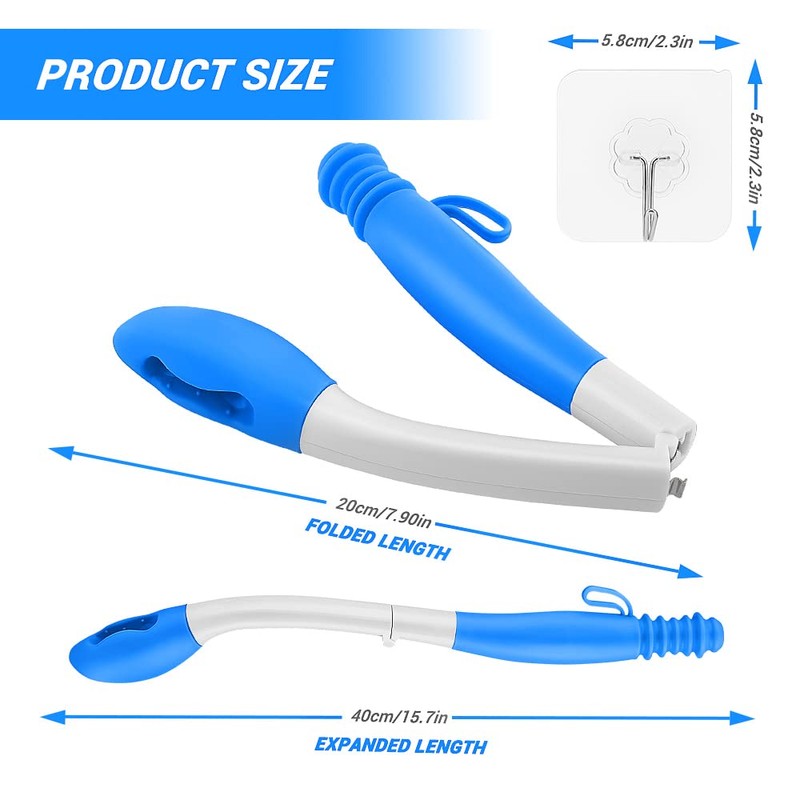 Jhua Foldable Butt Wiper Tool for Women Men Toilet Aids