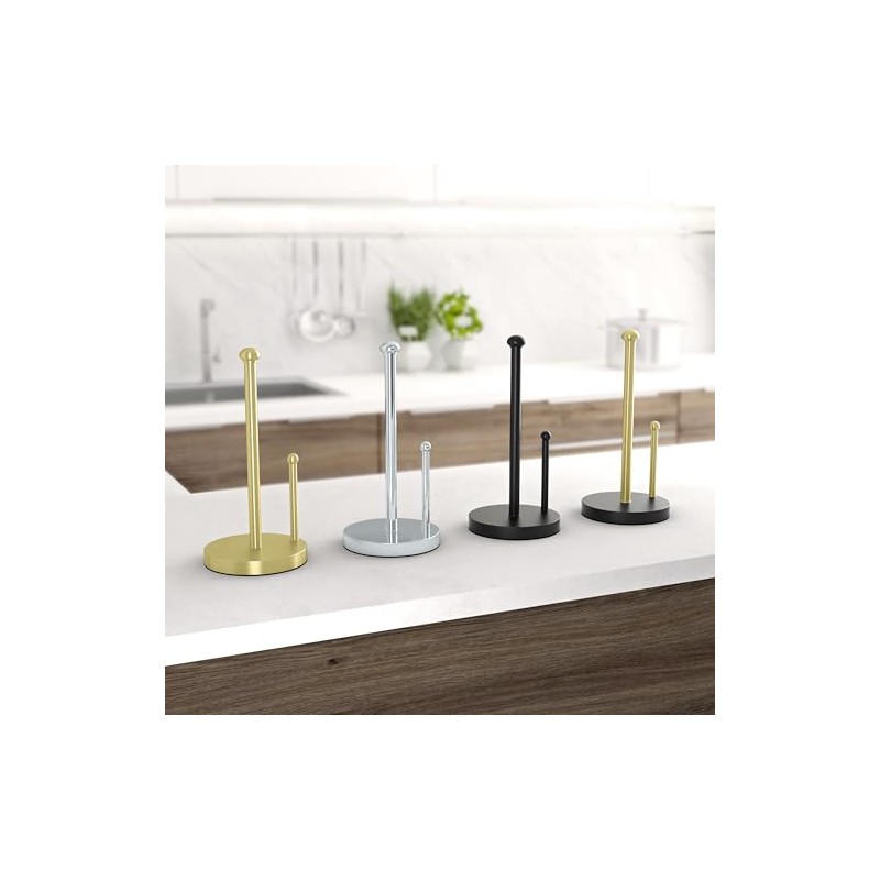 Gatco 1447B Kitchen Paper Towel Stand, Brushed Brass | Countertop