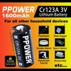 PPOWER CR123A Lithium 3V Photo Disposal Batteries with Battery Storage
