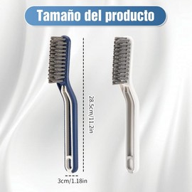 Mtxorvix 4 Piezas 2 en 1 Cepillo de Costura de Piso Multifuncional, Cepillo de Limpieza Duro de Tipo V con Acortar, Cepillo para Baño,Cepillo para Polvo Limpieza para Baño, Hogar, Cocina(Azul)