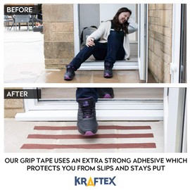 Kraftex Grip Tape [4" x 30ft, Brown] Anti Slip Tape for Stair Runners, Wooden Steps, Stair Nosing, Indoor Stairs, Outdoor Stair Treads, Skateboard