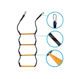 Boat Rope Ladder, Heavy Duty Climbing Rope 450Lbs Strength, 14mm Reinforced Polyester Line, Rigid Resin Step Design, Outdoor Ladder for Inflatable Boat, Kayak, Motorboat, Canoeing (4 Step)