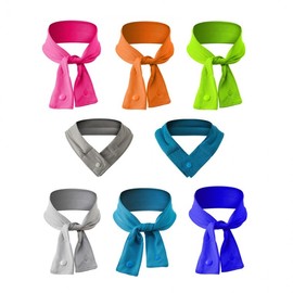 New Ice Cooling Sports Neck Gaiter with Button Closure Cooling Gaiter Blue (TW) 2ea