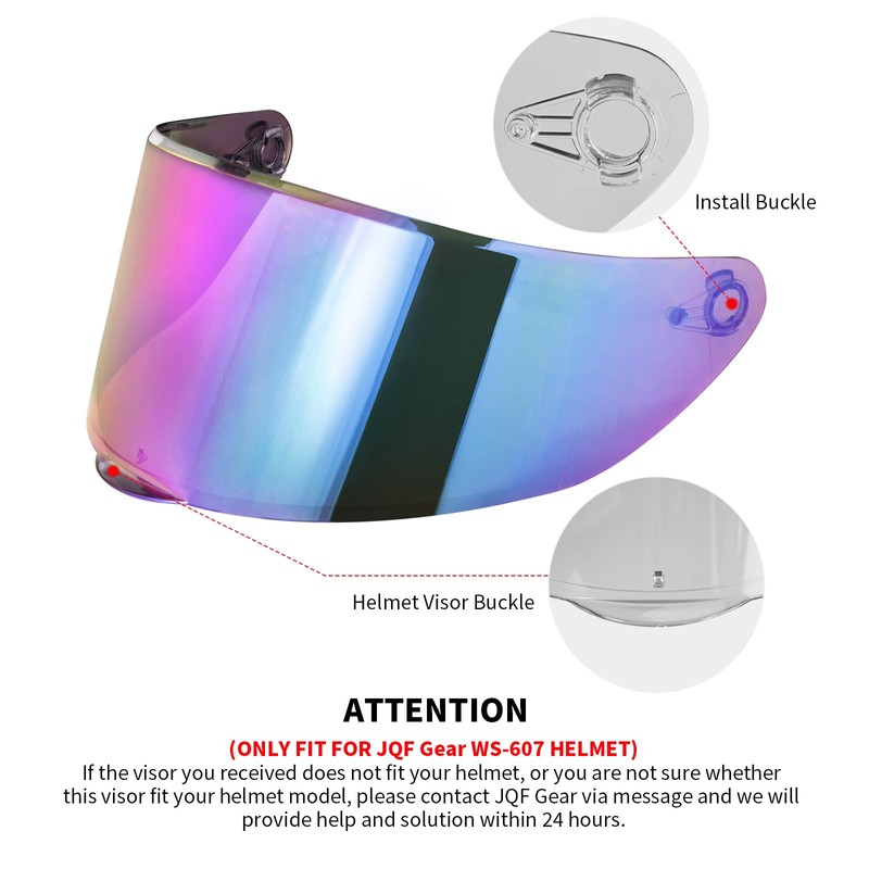 JQF Gear WS-607 Full Face Motorcycle Helmet Visor Shield Replacement