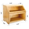 HOMEKOKO Double Layer Large Bread Box for Kitchen Counter, Wooden
