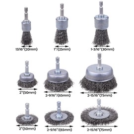 9 Pack Drill Wire Brush with 1/4-Inch Hex Shank, Rocaris Carbon Steel Drill Wire Brush, Cup/ Wheel/ Pen Brush Set for Rust Removal, Corrosion and Scrub Surfaces