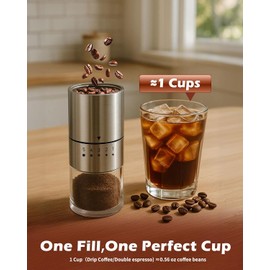Molinillo de café manual de rebabas de acero inoxidable para goteo, prensa francesa, 5 ajustes ajustables, molino de mano con rebabas integradas, para uso doméstico y camping (rebabas de acero