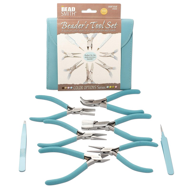 BEADER'S TOOL SET / PLIERS KIT - PALE BLUE