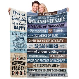 qixnzagr 6 Year Iron for Him Her Iron 6th Anniversary Wedding Gifts for Couple Boyfriend Best Anniversary Marriage Gift for Wife Husband Custom Blanket 60 X 50 Inches