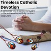 Pack of 6 pcs.- Scapulars Catholic Necklace with Brown Cord
